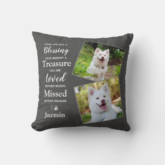 Pet Memorial - Pet Sympathia Quote - Dog Pet Photo Kussen (Voorkant)