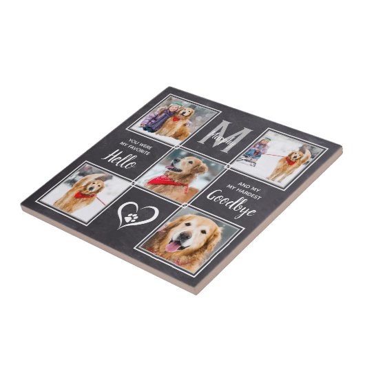 Pet Memorial Photo Collage Dog Tegeltje (Zijkant)