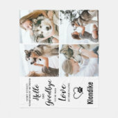Pet Memorial Photo Collage Fleece Deken (Voorkant)