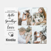 Pet Memorial Photo Collage Fleece Deken (Voorkant (Horizontaal))