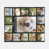Pet Memorial Photo Collage Fleece Deken (Voorkant (Horizontaal))