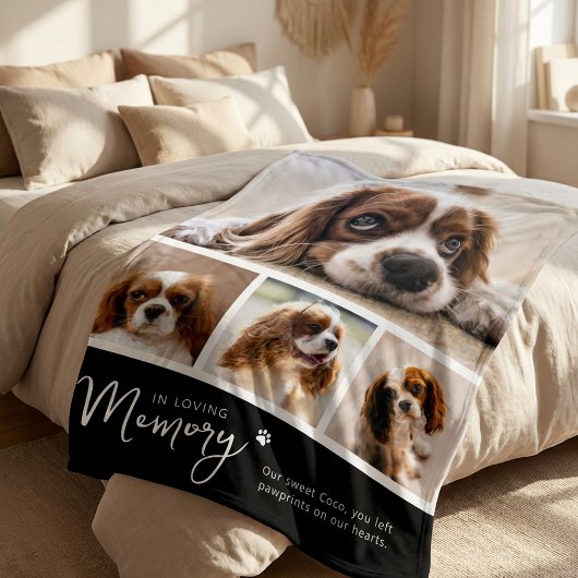 Pet Memorial Photo Collage Fleece Deken