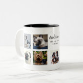 Pet Memorial PHOTO COLLAGE Gift - ADD TEKST Tweekleurige Koffiemok (Voorkant links)