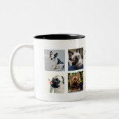 Pet Memorial PHOTO COLLAGE Gift - ADD TEKST Tweekleurige Koffiemok (Links)