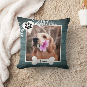 Pet Memorial Photo Collage Monogram Remeberence Kussen