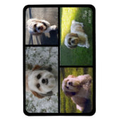 Pet Memorial Photo Collage Name with Dates Magneet (Verticaal)