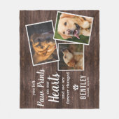 Pet Memorial Photo Collage & Quote Keepslag Rustic Fleece Deken (Voorkant)