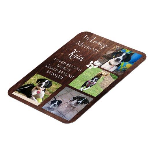 Pet Memorial Photo Keepomwille Personalized Magneet (Linkerzijde)