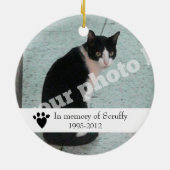 Pet Memorial Photo Ornament Dog of Cat Gepersonali (Achterkant)