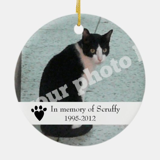 Pet Memorial Photo Ornament Dog of Cat Gepersonali (Achterkant)