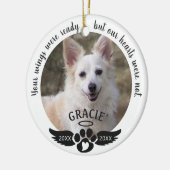 Pet Memorial Photo Pawprint Heart Aangepaste kleur Keramisch Ornament (Links)