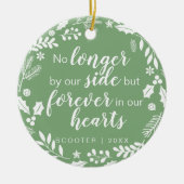 Pet Memorial Photo Personalized Holiday Foliage Keramisch Ornament (Voorkant)