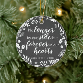 Pet Memorial Photo Personalized Holiday Foliage Keramisch Ornament