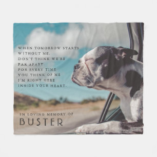 Pet Memorial Photo Poem Fleece Deken