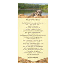 Pet Memorial Poem-fotokaart