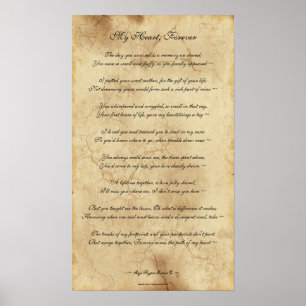 Pet Memorial Poem over het Poster "Parchment-effec