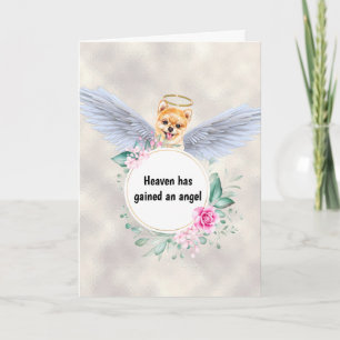 Pet memorial Pomeranian speelgoed pom angel vleuge Kaart