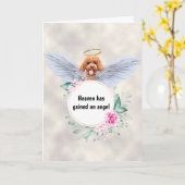Pet memorial poodle dog angel vleugels gedicht kaart (Gele Bloem)