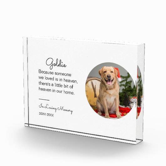 Pet Memorial Portret Gift kat hond verlies Sympath Fotoblokken (Rechts)