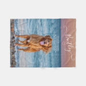 Pet Memorial Quote Foto Keepslag Typografie Heart Fleece Deken (Voorkant (Horizontaal))