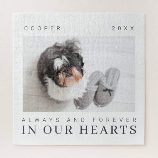 Pet Memorial Quote Simple Moderne Chic Photo Legpuzzel (Verticaal)