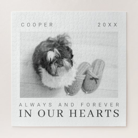 Pet Memorial Quote Simple Moderne Chic Photo Legpuzzel (Verticaal)