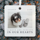 Pet Memorial Quote Simple Moderne Chic Photo Metalen Ornament