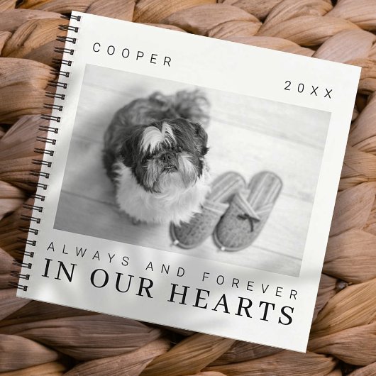 Pet Memorial Quote Simple Moderne Chic Photo Notitieboek