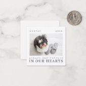 Pet Memorial Quote Simple Moderne Chic Photo Notitiekaartje (Voorkant / Achterkant in situ)