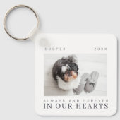 Pet Memorial Quote Simple Moderne Chic Photo Sleutelhanger (Voorkant)