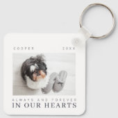 Pet Memorial Quote Simple Moderne Chic Photo Sleutelhanger (Achterkant)