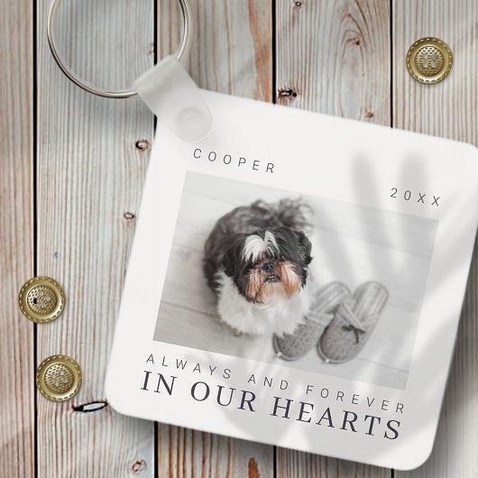 Pet Memorial Quote Simple Moderne Chic Photo Sleutelhanger