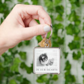 Pet Memorial Quote Simple Moderne Chic Photo Sleutelhanger (Hand)