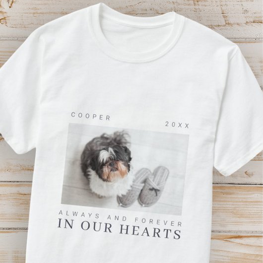 Pet Memorial Quote Simple Moderne Chic Photo T-shirt