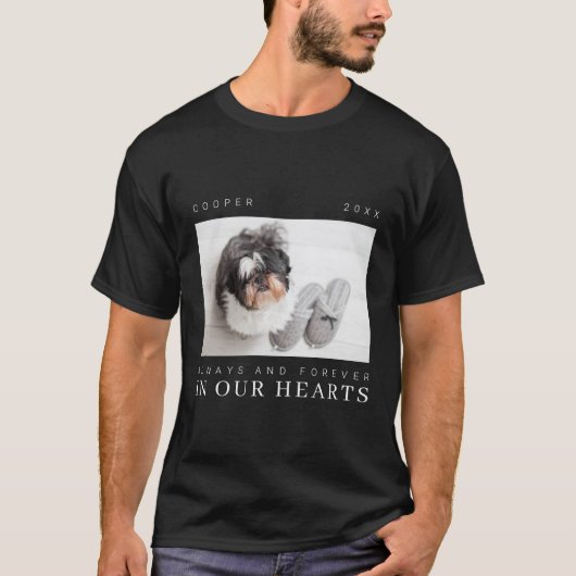 Pet Memorial Quote Simple Moderne Chic Photo T-shirt (Voorkant)