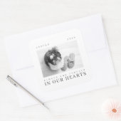 Pet Memorial Quote Simple Moderne Chic Photo Vierkante Sticker (Envelop)