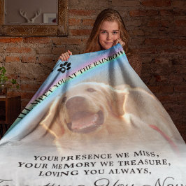 Pet Memorial Rainbow Bridge Foto Fleece Deken