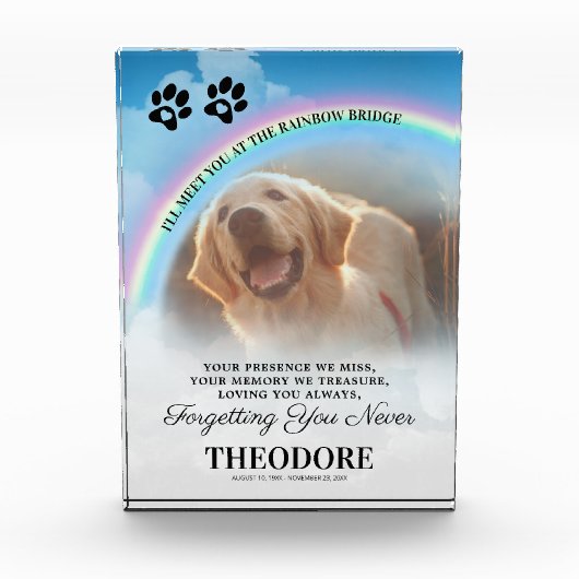 Pet Memorial Rainbow Bridge Fotoblokken (Voorkant)