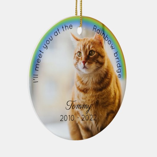 Pet Memorial Rainbow Bridge kerkkeepomwille Cat Keramisch Ornament (Rechts)