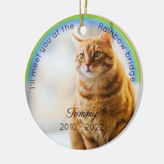 Pet Memorial Rainbow Bridge kerkkeepomwille Cat Keramisch Ornament (Links)