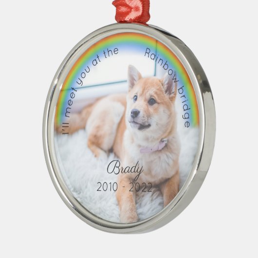 Pet Memorial Rainbow Bridge Kerstkeepomwille Dog Metalen Ornament (Links)