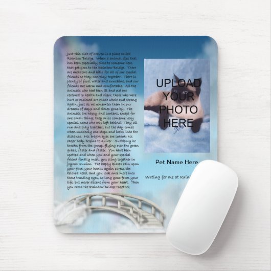 Pet Memorial Rainbow Bridge Mousepad - Personalise Muismat (Met muis)