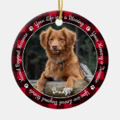 Pet Memorial Red Buffalo Pset Keepomwille Dog Foto Keramisch Ornament (Voorkant)