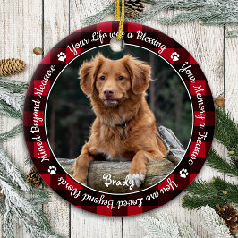 Pet Memorial Red Buffalo Pset Keepomwille Dog Foto Keramisch Ornament