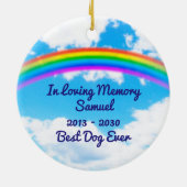 Pet Memorial - Regenboogbrug Moderne Hond Foto Keramisch Ornament (Achterkant)