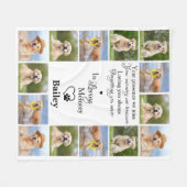 Pet Memorial Remembrance Dog Loss Photo Collage Fleece Deken (Voorkant (Horizontaal))