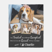Pet Memorial Remembrance Poem Persoonlijk 4 Foto Fleece Deken (Voorkant)