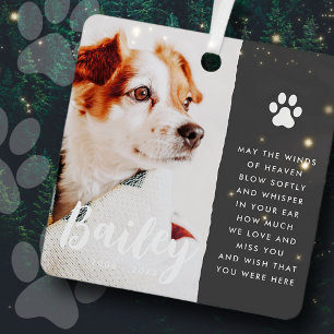 Pet Memorial Remembrance Quote Modern Simple Photo Metalen Ornament