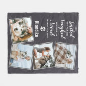 Pet Memorial Rustic Dog Photo Collage Fleece Deken (Voorkant (Horizontaal))