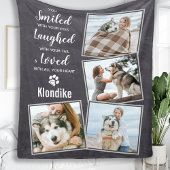 Pet Memorial Rustic Dog Photo Collage Fleece Deken